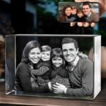 Square Crystal Spinning Music Box with Engraved Design - Image 3