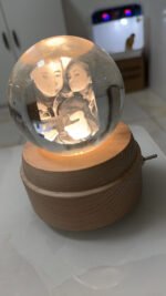 Warm Light Crystal Globe Rotating Music Box - Image 7