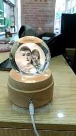 Warm Light Crystal Globe Rotating Music Box - Image 10