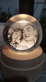 Warm Light Crystal Globe Rotating Music Box - Image 11