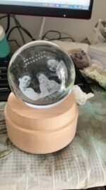 Warm Light Crystal Globe Rotating Music Box - Image 12