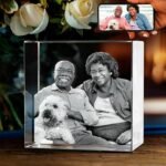 Square Crystal Spinning Music Box with Engraved Design - Image 7